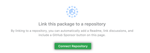 パッケージのランディング ページでリポジトリ ボタンを接続する