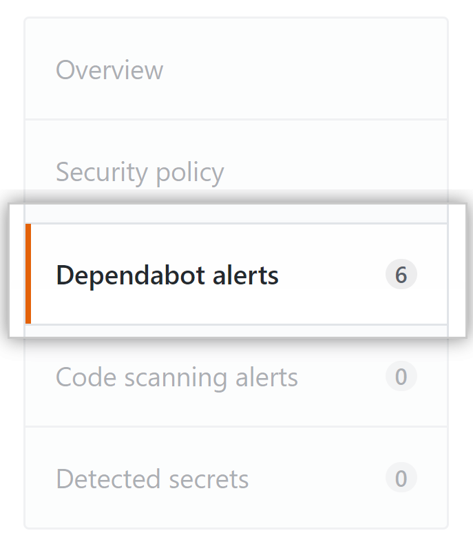 Dependabot alerts タブ