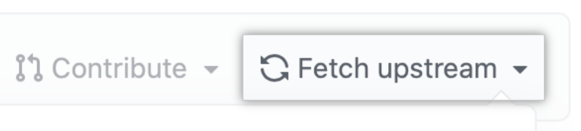 "Fetch upstream" drop-down