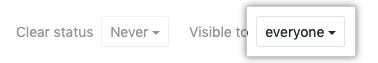 Drop down menu to choose who your status is visible to