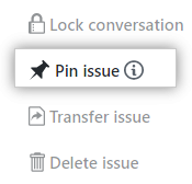 Issue をピン止めするボタン