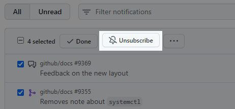 Unsubscribe option from main inbox