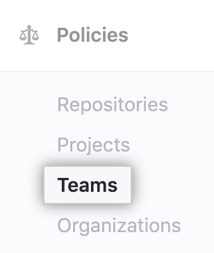 Teams tab in the enterprise sidebar