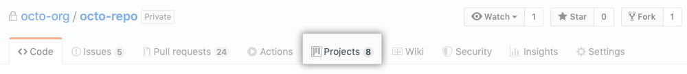 Project tab