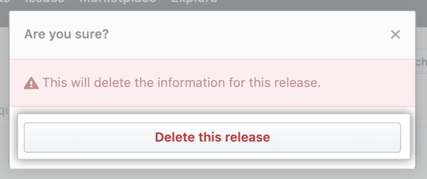 Confirm delete release
