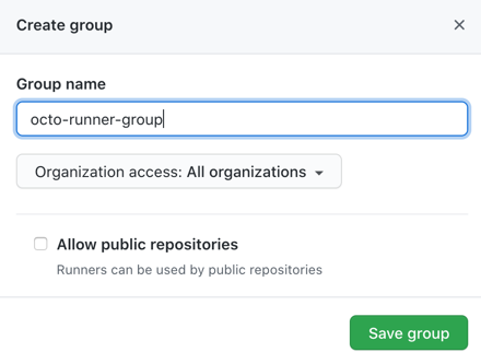 Add runner group options