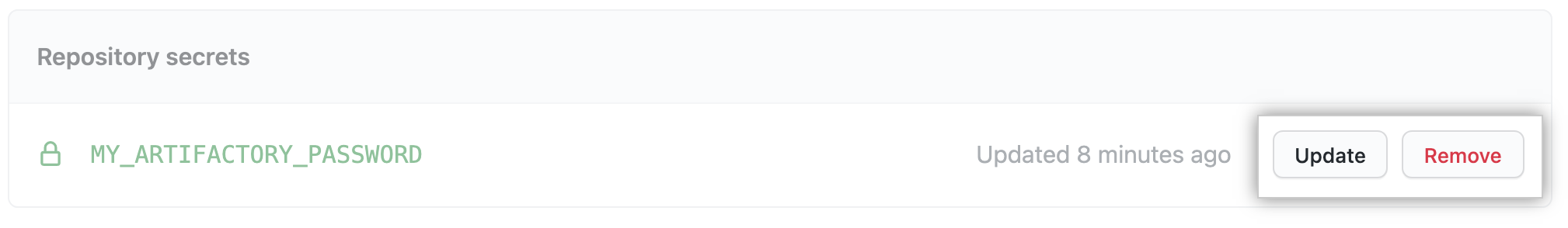 Update or remove a repository secret