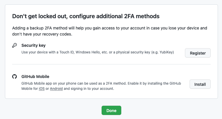 Additional two-factor methods section