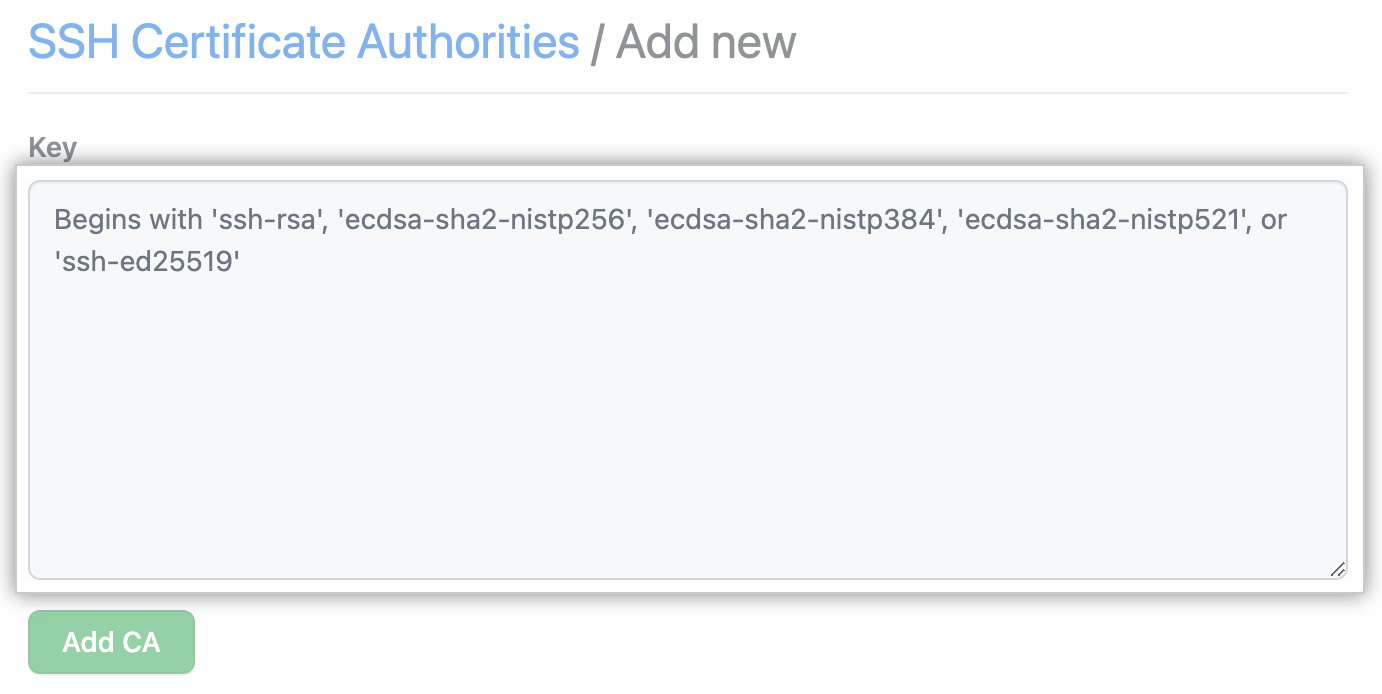 Key field to add CA