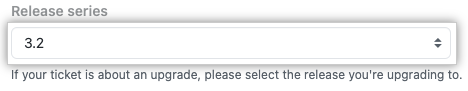 Screenshot of the "Release series" dropdown menu